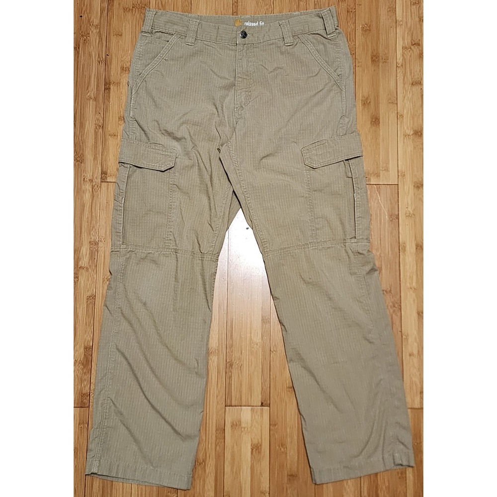 Carhartt Mens 36x32 Force Relaxed Fit Work Pant Ripstop Cargo Khaki BN200-M